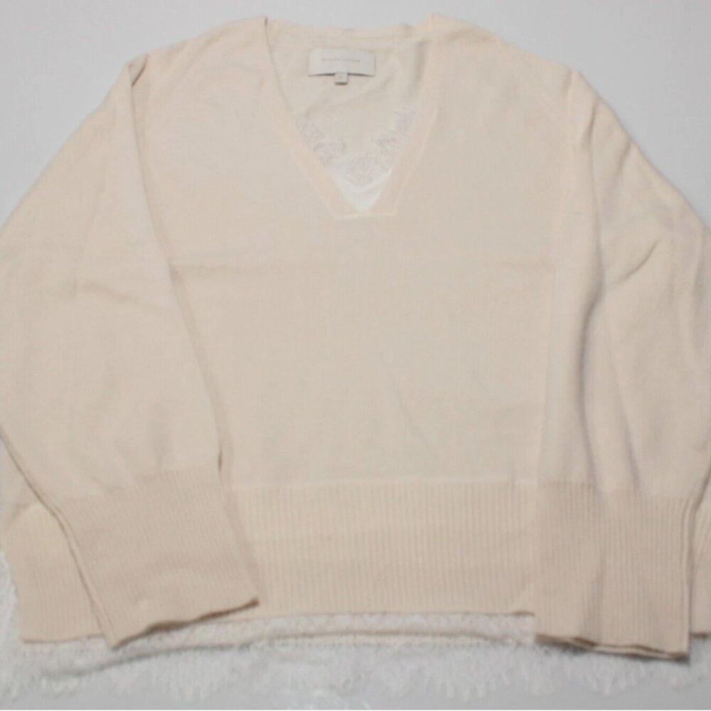 Brand New Elie Tahari Cashmere Blend V-Neck Twofer Sweater